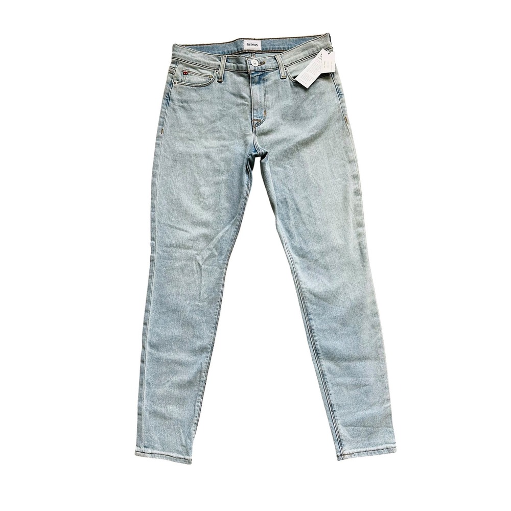 Minimalist Hudson Natalie Midrise Super Skinny Ankle Jeans 28 Light Wash Able